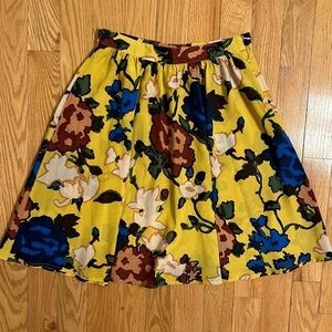 Vivienne Tam floral print nylon color multicolor skirt size 4 yellow